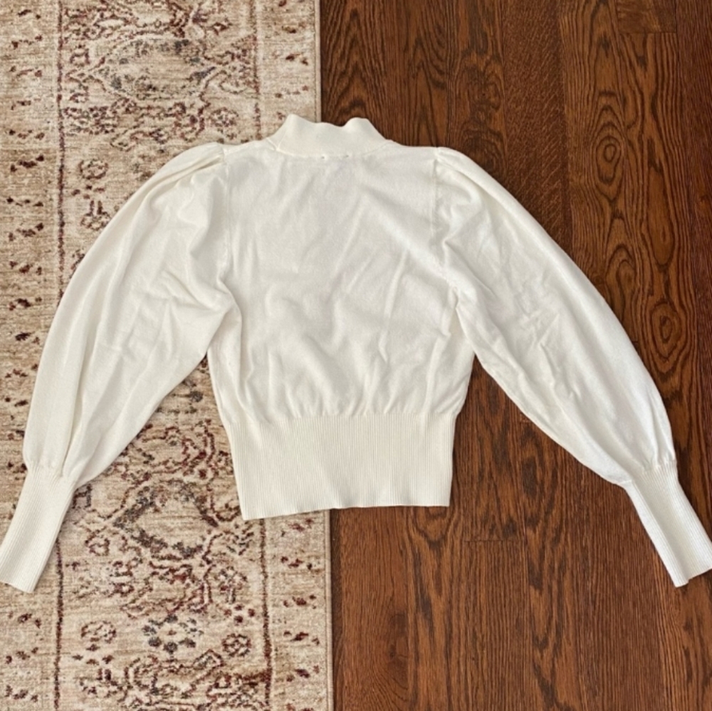 White Balloon Sleeve Sweater Express